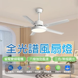 【LADUTA 拉布塔】吊扇燈 電風扇 吸頂燈吊扇  DC風扇(52吋 APP智控 變頻省電 110V 房間 客廳 HC252A)