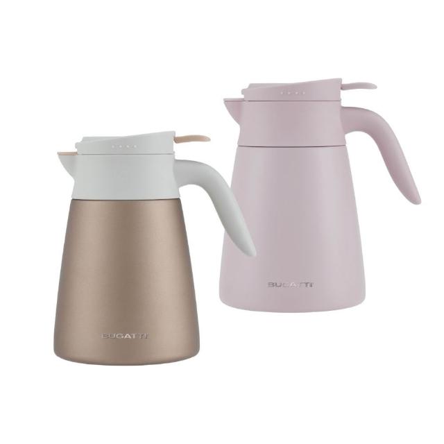 【Bugatti 布加迪】桌上型不銹鋼保溫壺1000ml(2色可選)