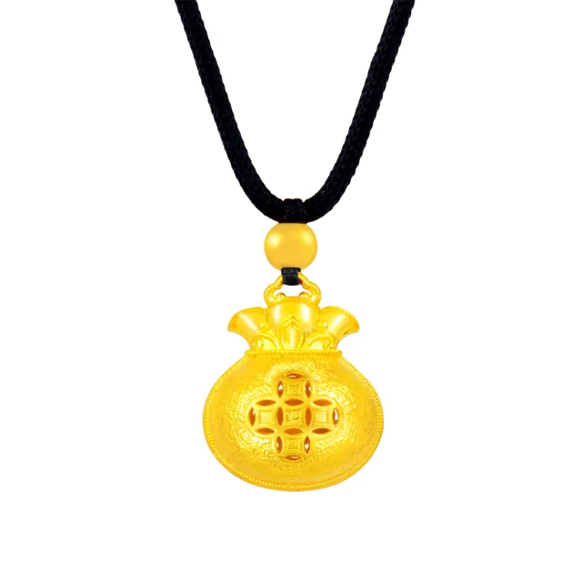 【Just Gold 鎮金店】雋藏 金福盈囊 黃金吊墜(附繩)