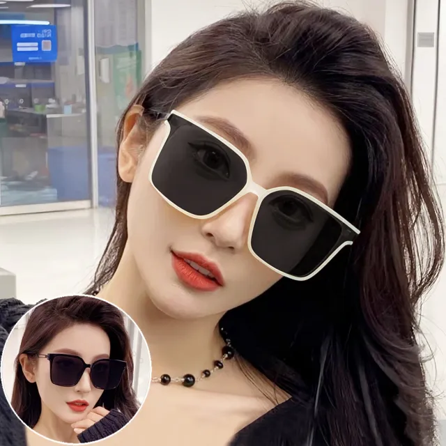 【Seoul Show 首爾秀】金屬鏤空鏡腿男女大方框防曬遮陽時尚太陽眼鏡抗UV400墨鏡 G17