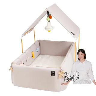 【gunite】多功能第三代落地式沙發嬰兒陪睡床0-6歲+屋頂組(米蘭卡)