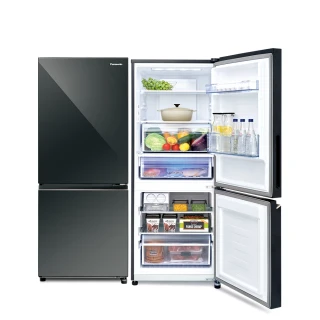 【Panasonic 國際牌】58H快配★255公升一級能效玻璃門雙門變頻冰箱-鏡面鑽石黑(NR-B261VG-X1)