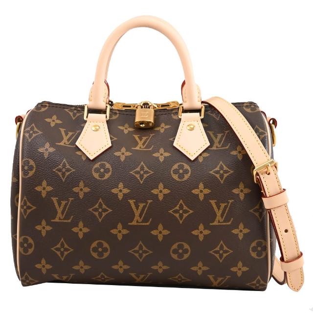 【Louis Vuitton 路易威登】M46977 Speedy Bandouliere 25 經典花紋附銷款手提包波士頓包兩用包(現貨)