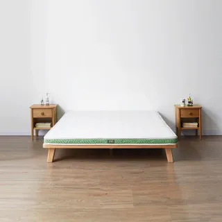 【hoi! 好好生活】預購60天★源氏木語兒童防螨抗敏乳膠椰棕薄床墊4尺/120x190x8cm J23綠