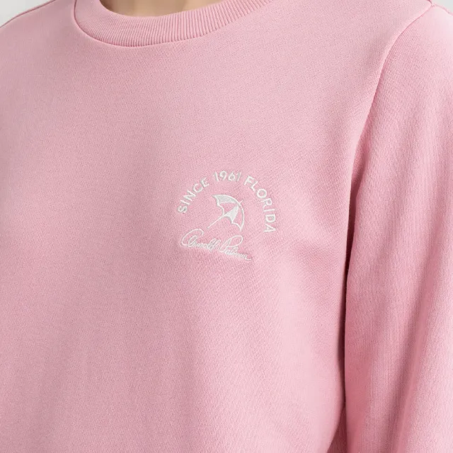 【Arnold Palmer 雨傘】女裝-刺繡小傘LOGO長袖圓領大學T(粉紅色)