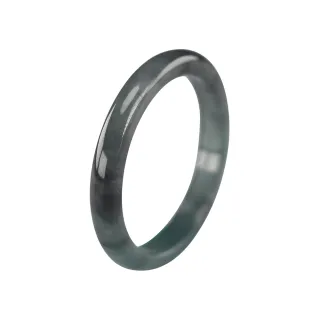 【漢石齋】天然翡翠A貨 全玉戒指 冰種山水墨翠(厚度2.5mm)