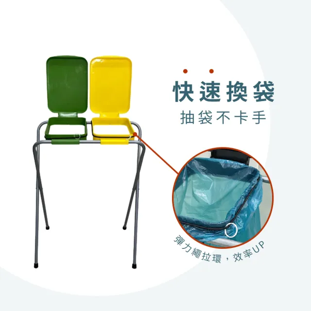 【撥撥的架子】二分類架 戶外垃圾桶 回收箱 分類垃圾桶 折疊式分類回收架 送分類貼紙(折疊式分類回收架)