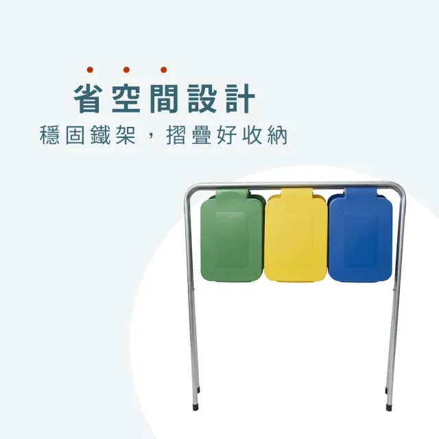 【撥撥的架子】三分類架 垃圾袋支撐架 露營烤肉垃圾分類架 環保垃圾桶 戶外垃圾架(折疊式分類回收架)