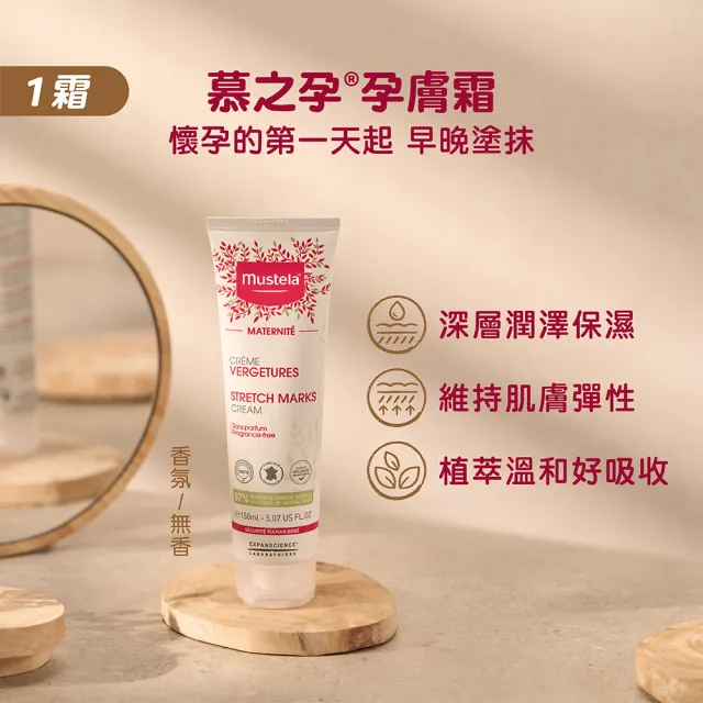 【Mustela 慕之恬廊】慕之孕 孕膚霜 150ml(公司貨 Mustela 台灣獨家總代理)