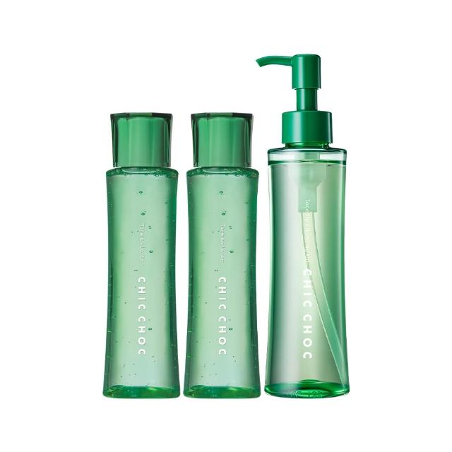 CHIC CHOC 植萃舒活化妝水搭配潔顏油組合,日本專櫃公司貨,適合各種肌膚使用。120mLx2+150mL 規格,提供臉部與眼部全面保養,舒活肌膚、改善肌膚狀態,讓肌膚更健康亮麗。 CHIC CHOC 植萃舒活化妝水