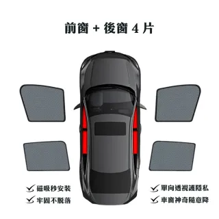 磁吸式遮陽簾 Toyota系列 專車訂製 隔熱防曬 前後窗4入(經SGS檢測 產品不含甲醛)