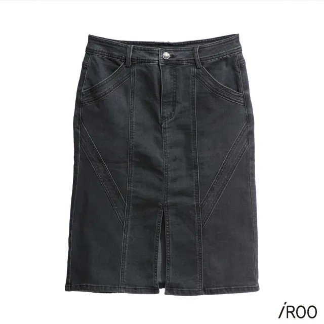 【iROO】循環灰牛仔窄裙