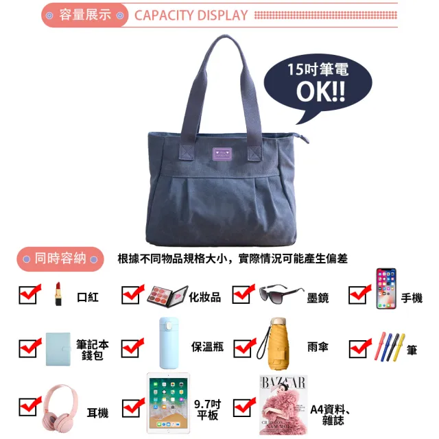 【SPRING】雙11 天然系日式復古帆布肩背包-多色(復古帆布托特包)