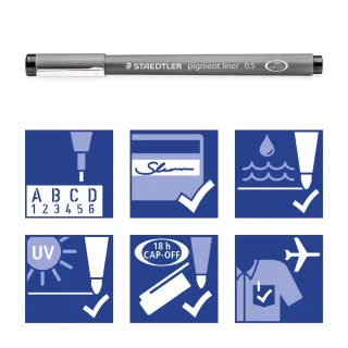 【STAEDTLER 施德樓】施德樓 防乾耐水性代針筆 MS308