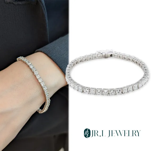 【JR.L金瑞利珠寶】雙12 8克拉 情歌 鑽石手鍊(公主方培育鑽石 18K)