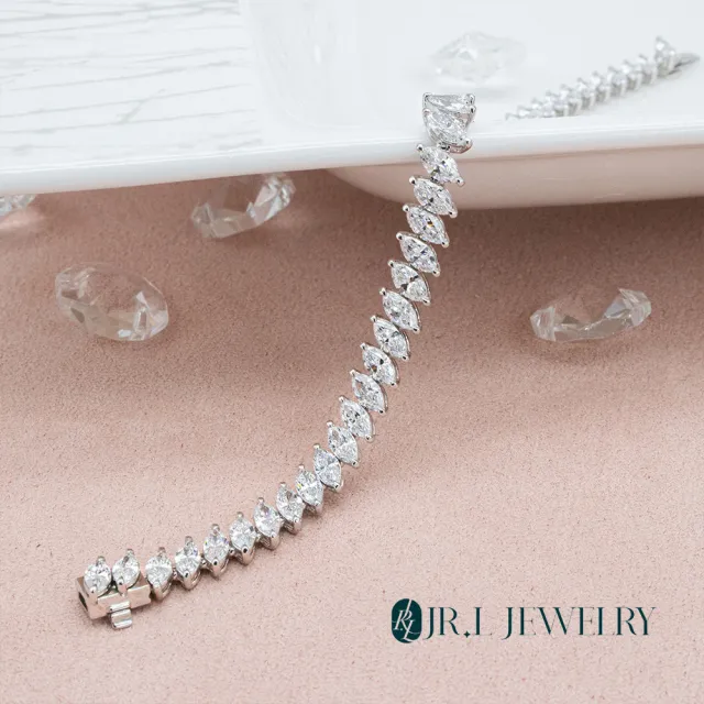 【JR.L金瑞利珠寶】雙12 7克拉 馬眼鑽 鑽石手鍊(培育鑽石 18K)