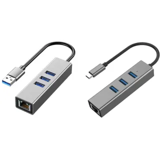 【ZA 喆安】4合1 Type-C/A HUB轉接集線器(支援USB-C RJ45網路/3.2傳輸 適用iPhone/MacBook/iPad/筆電)