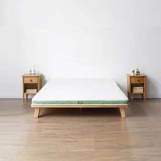 【hoi! 好好生活】預購60天★源氏木語兒童防螨抗敏乳膠椰棕薄床墊4尺/120x200x8cm J23綠