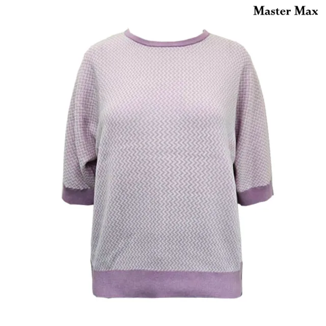 【Master Max】莫代爾棉寬鬆鋸齒狀圖騰針織上衣(8528024)