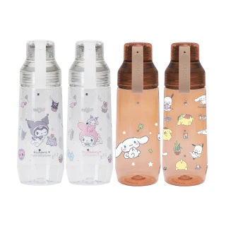 【WOKY 沃廚】三麗鷗聯名_Ecozen透明水瓶600ml-附彈跳吸管(運動水壺/輕量水壺/冷泡瓶/隨行杯/吸管杯)