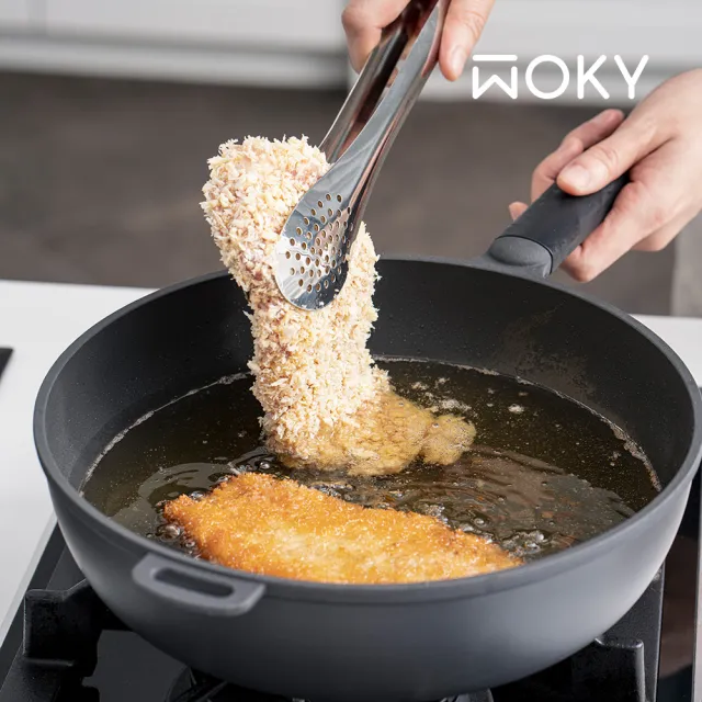 【WOKY 沃廚】恰恰鍋 26CM深煎鍋-單鍋(台灣製無塗層不沾鍋/平底鍋)