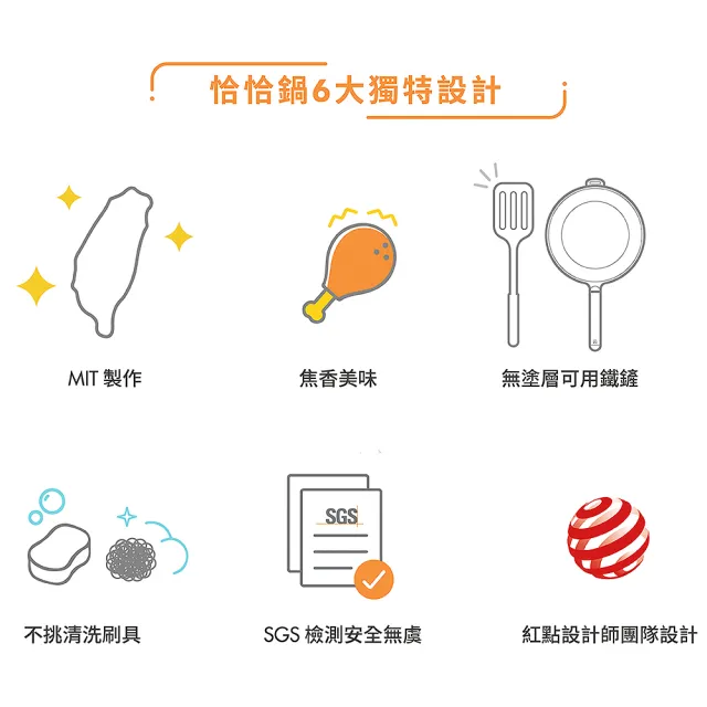 【WOKY 沃廚】恰恰鍋 32CM炒鍋-單鍋(台灣製無塗層不沾鍋)