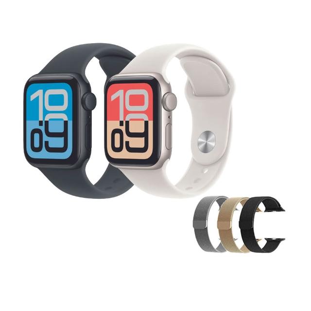 米蘭錶帶組【Apple】Apple Watch SE3 LTE 44mm(鋁金屬錶殼搭配運動型錶帶)