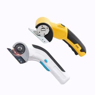 【Komori 森森機具】多功能電動剪刀皮革裁布刀 附1片替換刀片(快速裁剪神器 手持式電動剪刀 皮革剪)