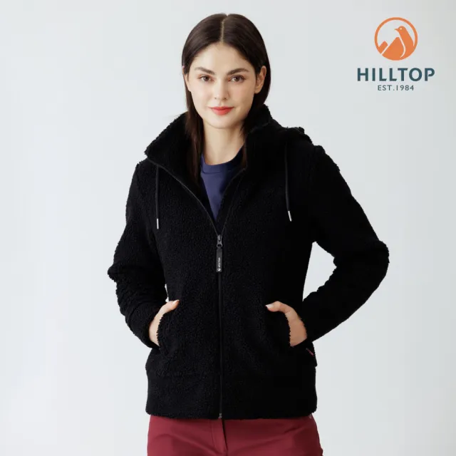 【Hilltop 山頂鳥】毛絨保暖刷毛外套 女款 黑色｜PH22XF30ECA0