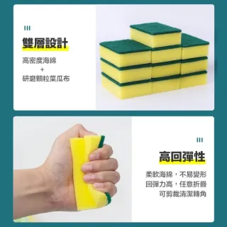 【CLEAN 克林】Wash-Clean超纖海綿菜瓜布 6片組(雙面可用 海綿刷 洗碗刷 洗碗海綿 廚房清潔 菜瓜布 洗碗)