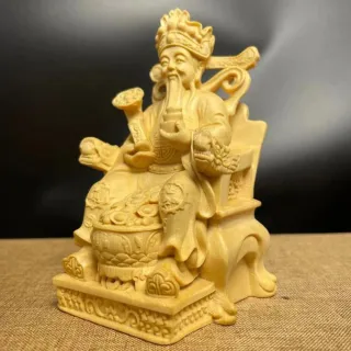 【LEEHER】黃楊木雕/財神爺雕像/木雕擺件/鎮宅招財/佛像供奉/風水擺設/崖柏佛像/開運送禮