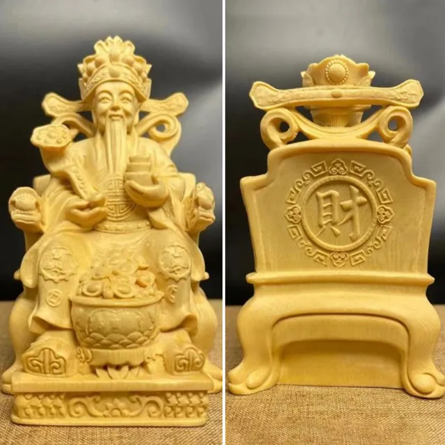 【LEEHER】黃楊木雕/財神爺雕像/木雕擺件/鎮宅招財/佛像供奉/風水擺設/崖柏佛像/開運送禮（其他規格）