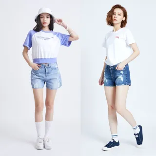 【5th STREET】女裝 短褲 牛仔短褲 女短褲 牛仔 快乾 淺藍 深藍(多款任選)