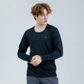 【Hilltop 山頂鳥】ZISOFIT POLYGIENE抗菌吸濕快乾保暖彈性長袖圓領衛生衣 厚款 男款 黑｜PH56XM96ECA0