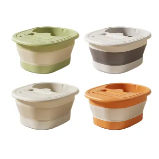 【YUNMI】可折疊帶蓋泡腳桶 足底按摩足浴桶 家用洗腳盆 折疊水桶 泡腳袋 泡腳水桶