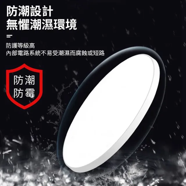 【聚美照明】吸頂燈 防潮吸頂燈 超薄三防吸頂燈 28cm三防燈（三色變光24w）超薄款(防潮/防霉/防蚊)