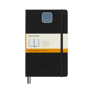 【MOLESKINE】經典加量型硬殼橫線L型筆記本-黑(筆記本)