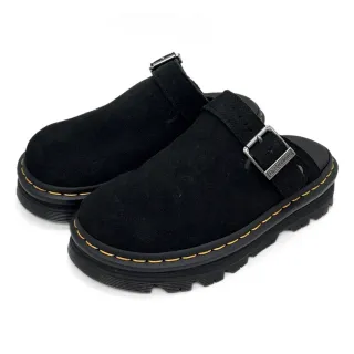 【Dr.Martens】馬汀 ZebZag Mule麂皮包頭穆勒鞋 黑 女 馬丁真皮半拖鞋 休閒懶人涼鞋 31657001