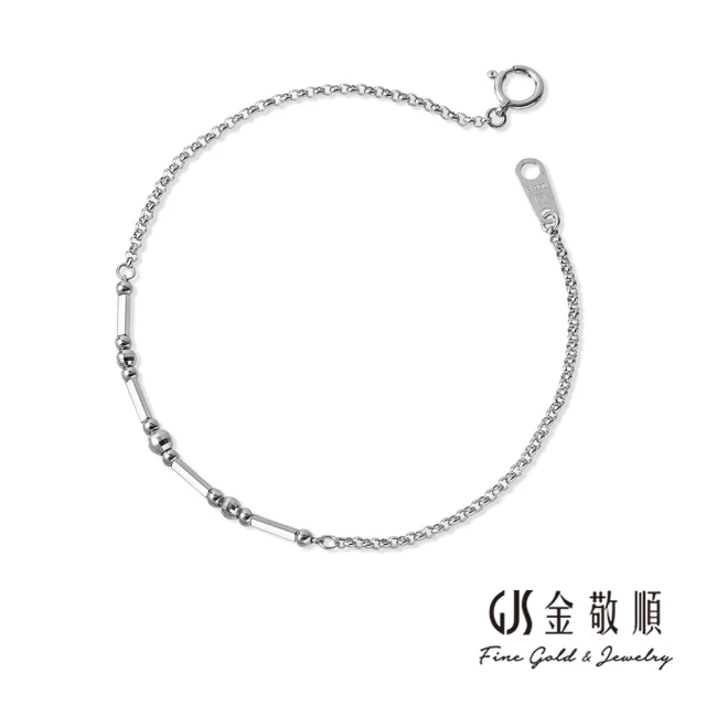 【GJS 金敬順】鉑金PT950鉑金手鍊 金管 金珠 中性款(鉑金重:0.55錢+-0.03錢)