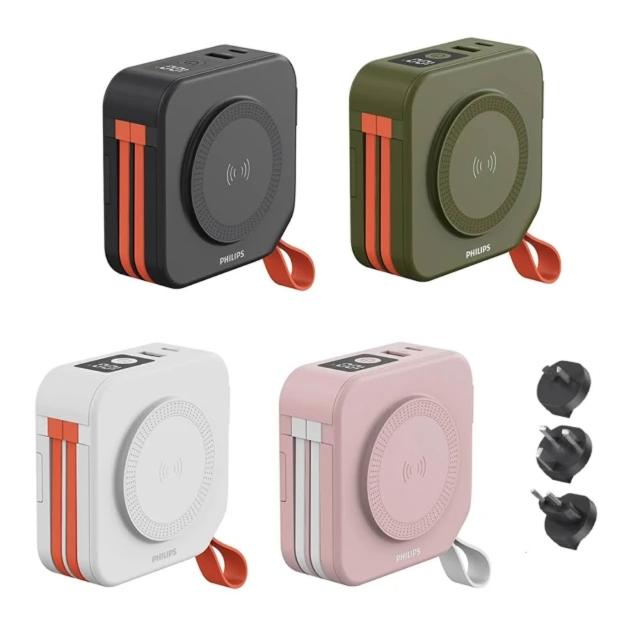 【Philips 飛利浦】DLP4347C FunCube 多功能十合一自帶線行動電源 10000mAh(37Wh/具Wh標示)