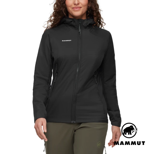 【Mammut 長毛象】Rime Light IN Hybrid Hooded Jkt W 輕量繩化纖連帽外套 黑色 女款 #1013-03970