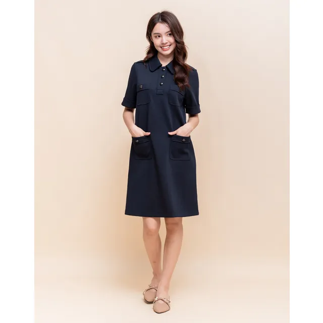 【perng yuh 芃諭名品】學院風格 翻領 A字直筒 洋裝(2025 AW Collection｜4C秋冬新品上市)