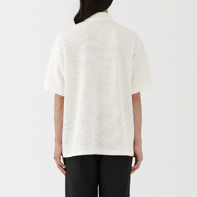 【MUJI 無印良品】男速乾鬆餅紋短袖POLO衫(柔白 灰銀 黑色 淺藍)