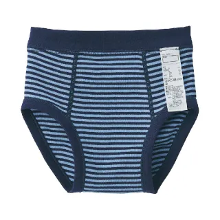 【MUJI 無印良品】幼兒有機棉針織內褲(灰白橫紋/藍橫紋)