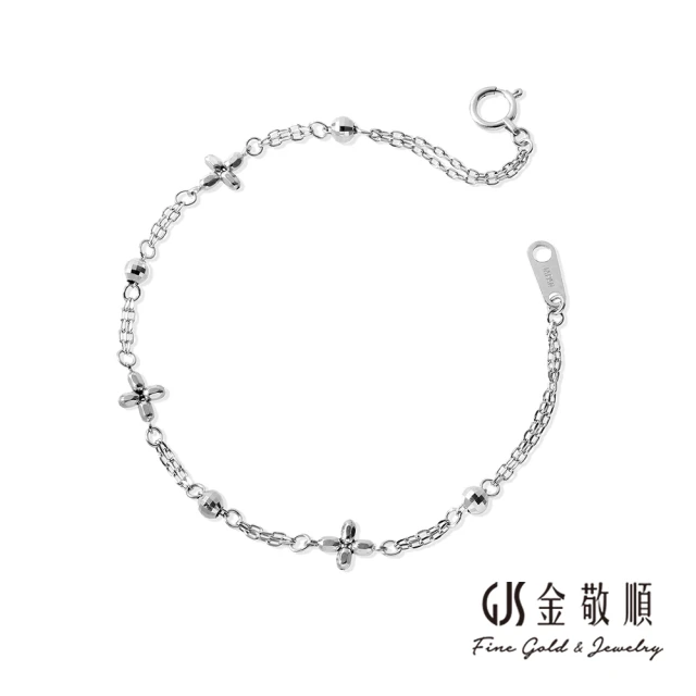 【GJS 金敬順】鉑金PT950鉑金手鍊 十字花 珠鍊 中性款(鉑金重:0.65錢+-0.03錢)