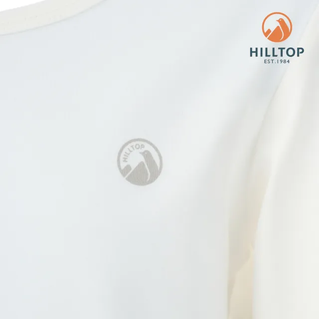 【Hilltop 山頂鳥】童款ZISOFIT POLYGIENE抗菌吸濕快乾保暖彈性長袖圓領衛生衣 白｜PH56XC61ECB0