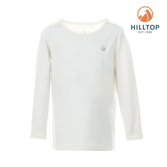 【Hilltop 山頂鳥】童款ZISOFIT POLYGIENE抗菌吸濕快乾保暖彈性長袖圓領衛生衣 白｜PH56XC61ECB0