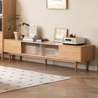 【hoi! 好好生活】源氏木語平原橡木原木色移門電視櫃1.8M Y10N02