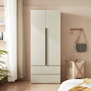 【hoi! 好好生活】林氏木業魔方系列雙門雙抽衣櫃 OI3D