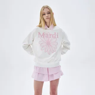 【MARDI MERCREDI】安俞真同款 大學TEE 白色 經典小雛菊 刺繡 粉花 純棉 SWEATSHIRT FLOWERMARDI